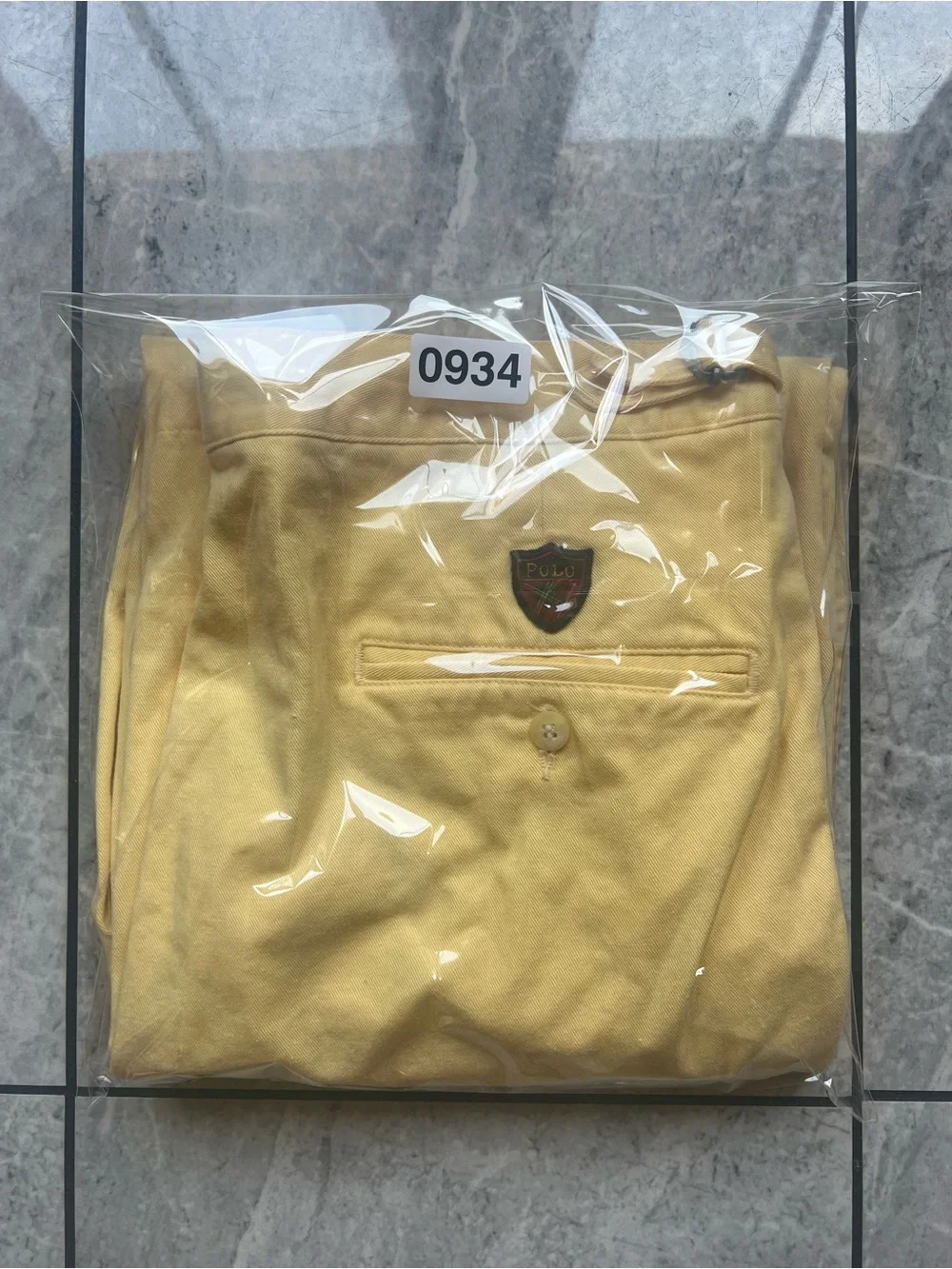 VTG Polo Ralph Lauren Yellow Pleated Chino Pants Side Tab Men 31Wx32L 100%Cotton